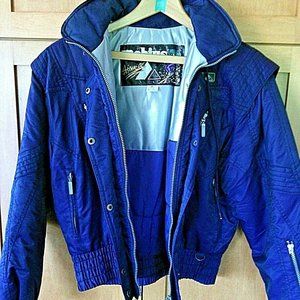 Winter Snowboarding Ski Jacket Size 8 Medium Mobius Bomber Hood Lined Zip Up Top